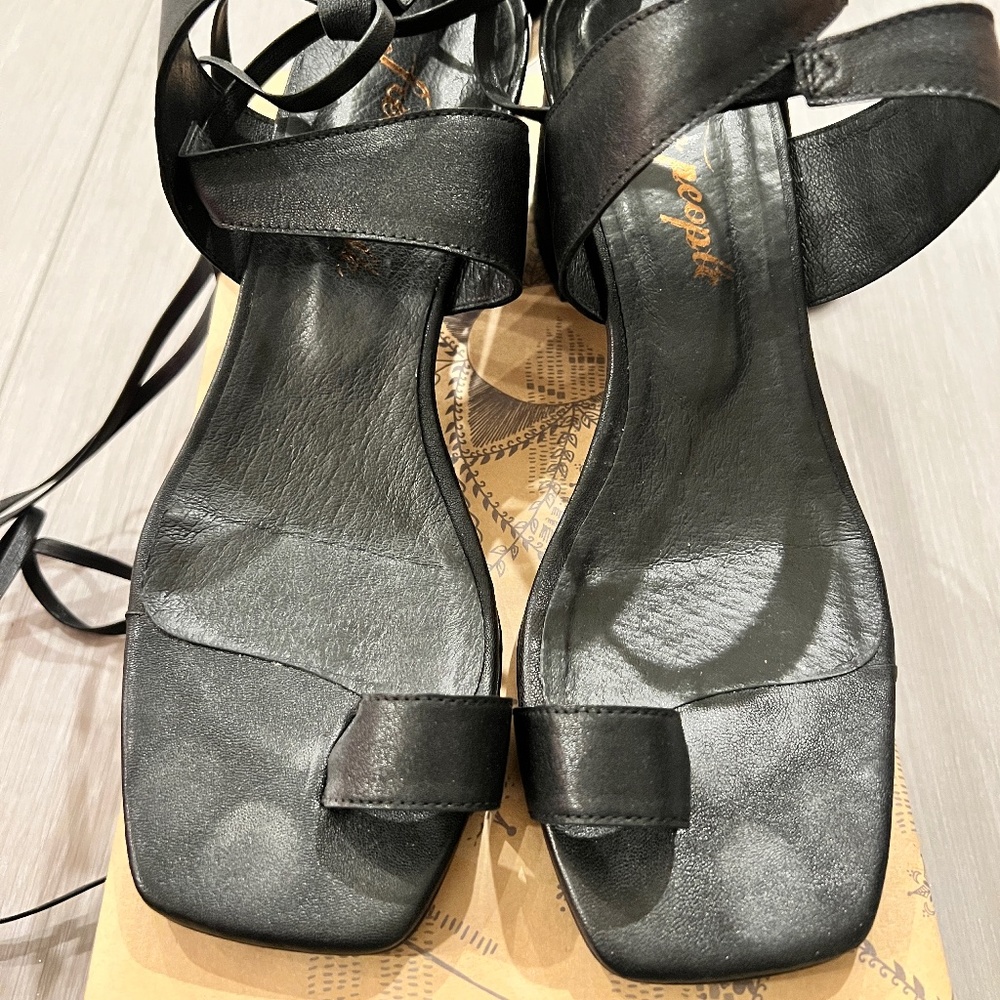 Free People Black Laci Heel, Size 40